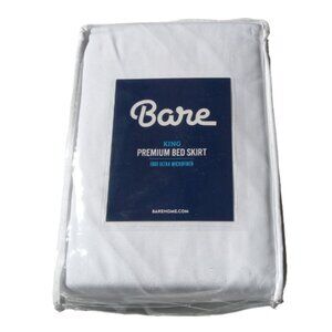 Bare King Premium Bed Skirt White 1800 Ultra Microfiber NIP